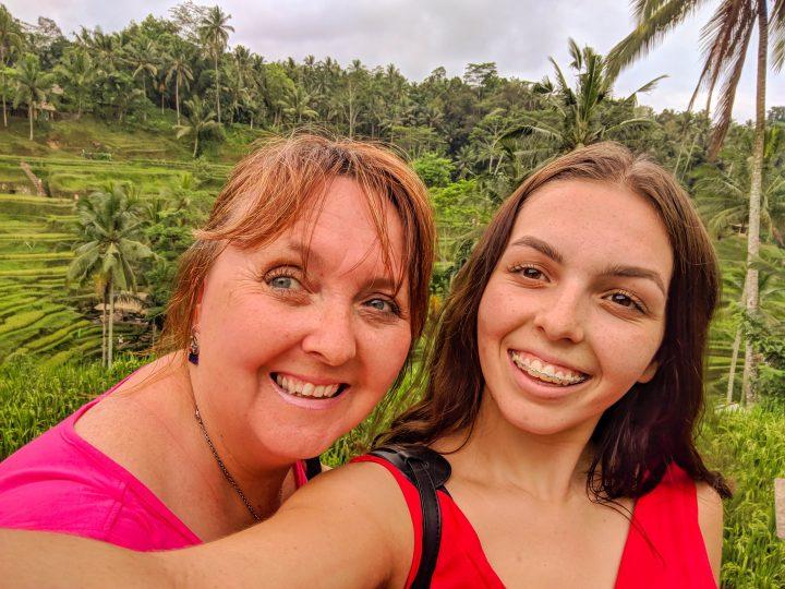 Ubud Rice Terraces selfie with Mum