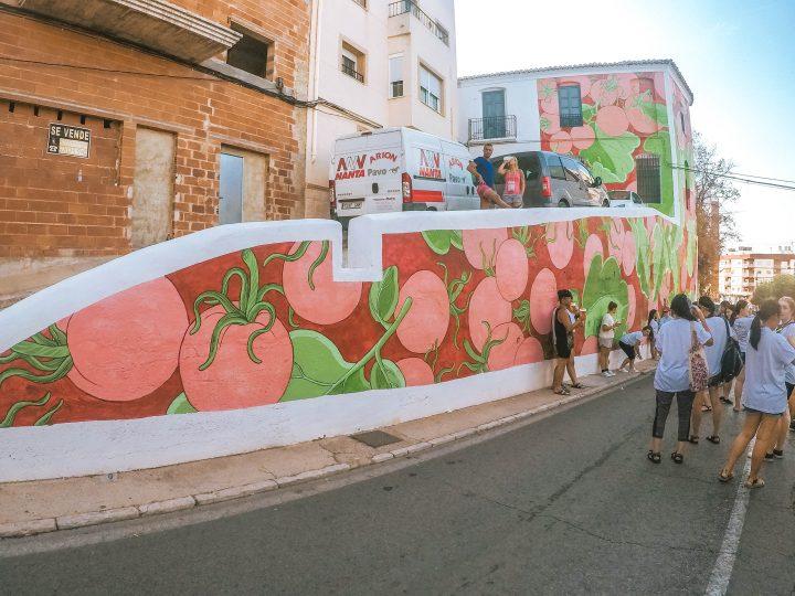 La Tomatina 2018 Bunol Spain Mural street art tomato painting