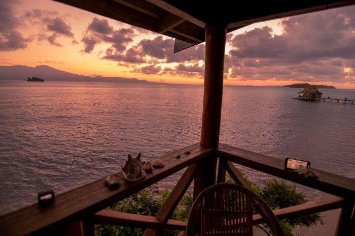 Fatboys Island resort bungalow sunrise Solomon Islands Gizo