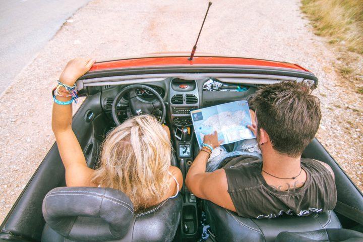 Couple in Convertible Vis Croatia