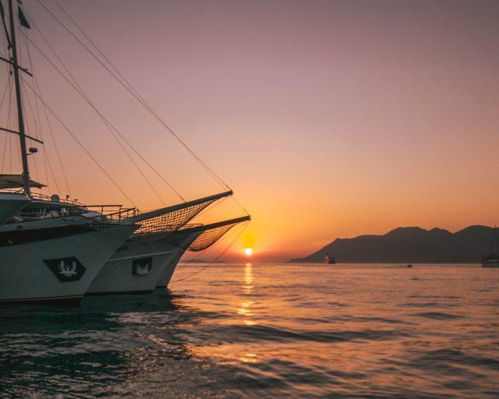 Korcula sunset with sailboats Yachtlife Croatia day 3