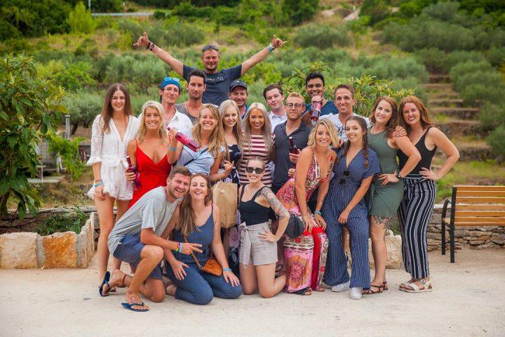 wine tour crew in croatia touring an old war bunker in Vis Croatia