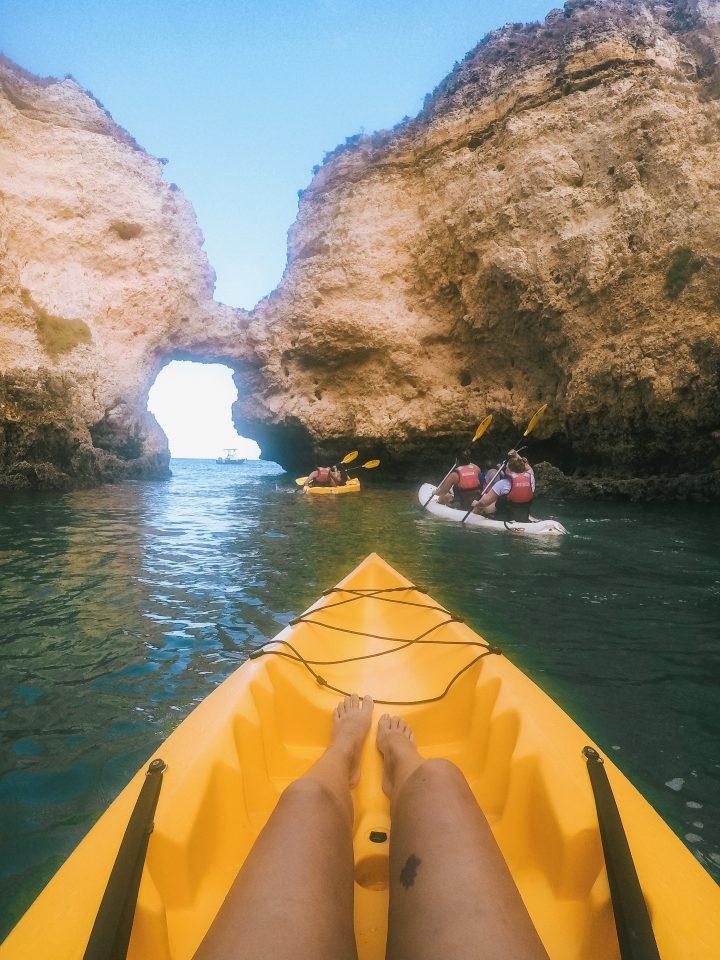 Iberian Adventure Portugal Lagos Sea Kayaking through caves