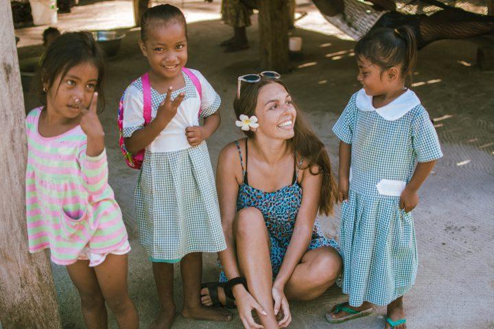 Local village in Solomon Islands Happy people in the Hapi isles