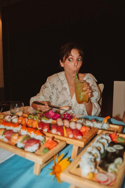 All you can eat sushi at Cora Cora Maldives inclusive dining